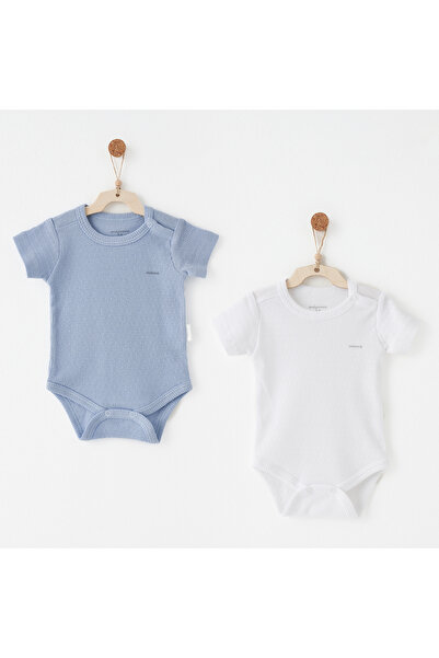 andywawa طقم بودي للأطفال من قطعتين بأكمام قصيرة من قماش الجاكار المودال الخاص