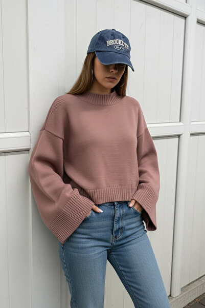 NEWCO Bat Sleeve Half Turtleneck Knitwear Sweater