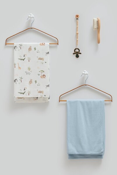 Caramell Patterned Muslin Baby Blanket – 80X85 cm – Cotton, Ecru Baby Blanket...