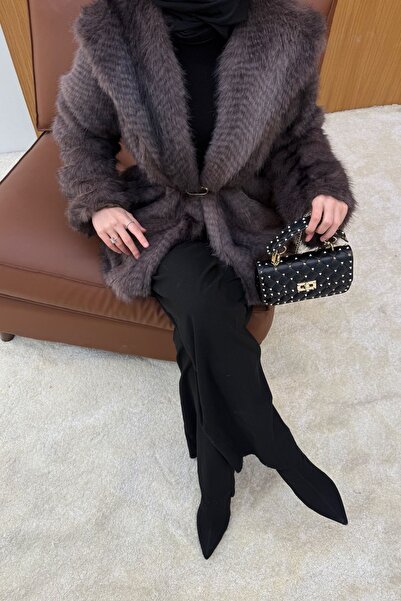 FUSHYA Gold Kürk Mont