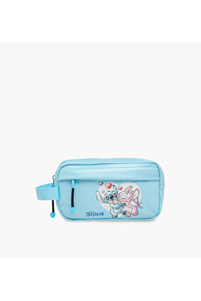 Stitch Print Pencil Case with Zip Closure