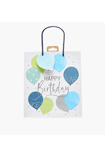 Eurowrap Balloon Print Gift Bag - 10 x 22 x 25 cms