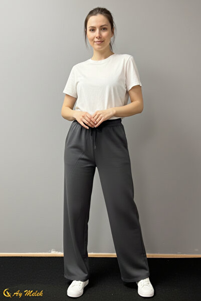 AYMELEK Women's Cotton Woven Loose-Fit Wide-Leg Pants