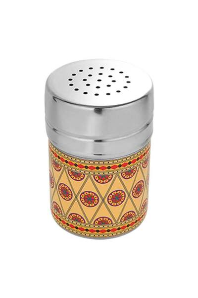 AL SANIDI Najdi Inscription Steel Spices Storage, Tea, Coffee And Sugar, Yell...