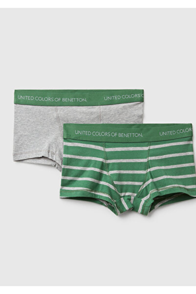 United Colors of Benetton Момчешки комплект от 2 боксерки в цвят екрю-зелено ...