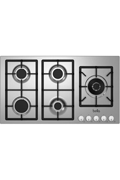 Bella 90cm 5-burner Italian gas hob with heavy-duty grates – Steel B91GX50H