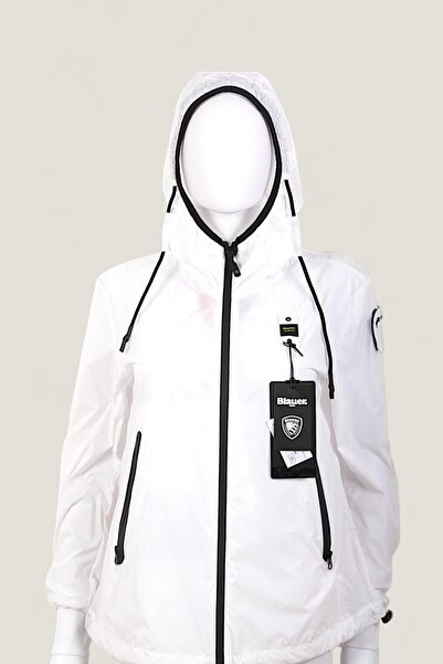 Blauer.USA Geaca Dama Blauer Impermeabila cu Gluga Alba