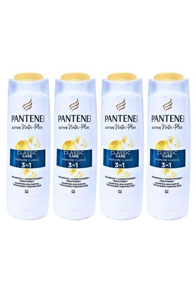 Pantene Shampoo 200ML 3IN1 CLASSIC x4