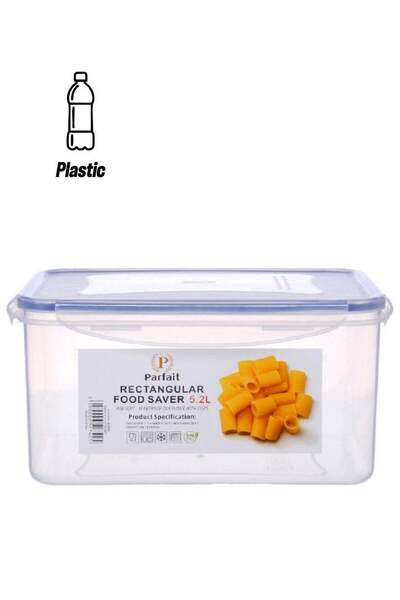 Parfait Rectangular Airtight Leak-Proof Food Container Clear and Blue 5.2 L