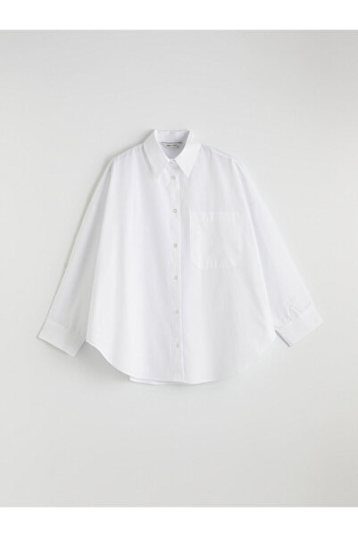 LC Waikiki Cămașă albă Ove supradimensionat din colecția GÜLİS GİYİM