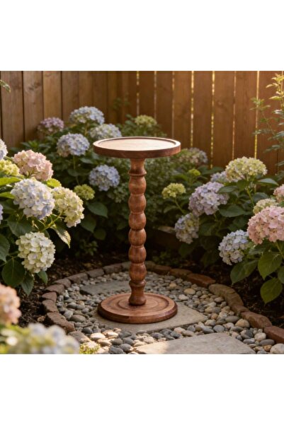 Mtanvxay طاولة قهوة خارجية بأرجل من الخشب الصلب، مصنوعة من مواد طبيعية، طاولة...