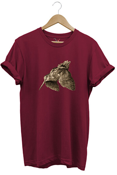 WİDİ Hunting Hunting Parakeet Printed 100% Cotton Regular Fit Crew Neck T-Shirt