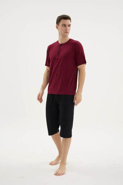 PURİFİCADO New Season Crew Neck Men's Stylish Design Capri Set