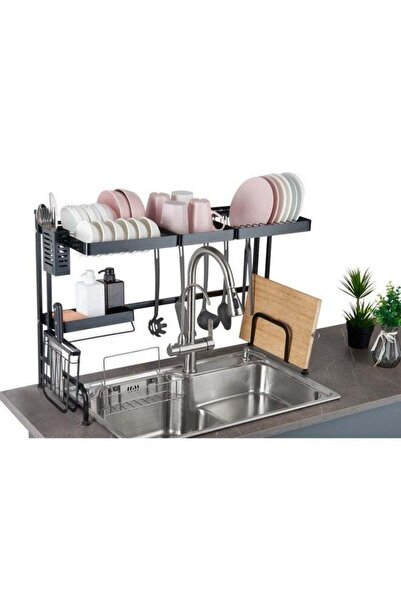 Parfait منظم رفوف مطبخ متين وعالي الجودة، أسود اللون، 20 × 35 × 87 سم