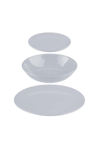 Secret de Gourmet 18-Piece Round Shape Colorama Dinnerware Set Grey