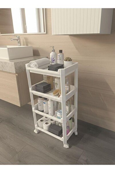 Okyanus Home 4-Tier Wide Bathroom-Kitchen Organizer with Wheels