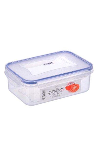 Parfait علبة طعام مستطيلة محكمة الإغلاق ومضادة للتسرب، شفافة وزرقاء، سعة 1 لتر