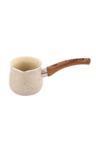 Parfait مدفأة قهوة تركية من الجرانيت المزخرف، لون كريمي وبني، 9.5 سم