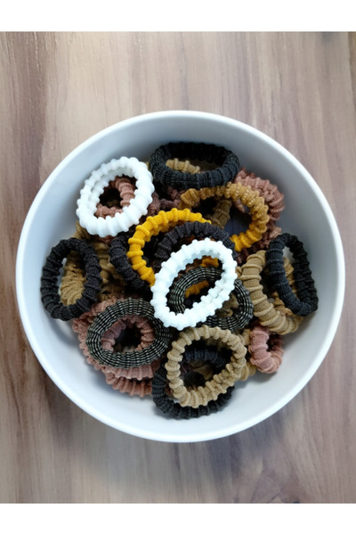ŞEHRAZAT HANDMADE TASARIM 6LI FİTİLLİ RENKLİ HAVLU LASTİK TOKA SETİ