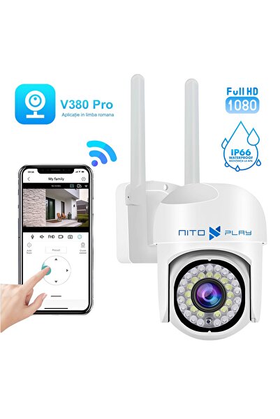 NITOPLAY Cameră de supraveghere inteligentă Nitoplay® Q7, Full HD, interior/e...