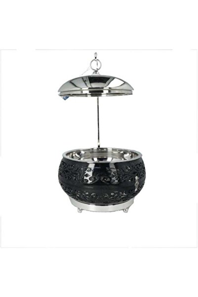 Al Jawhara سخان بوفيه أنيق بتصميم مزخرف، أسود وفضي، سعة 3 لتر