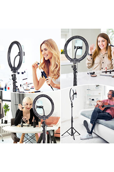 Primo Plus 10 inch Ring Light With Tripod Stand And 360° Phone Holder Black/W...