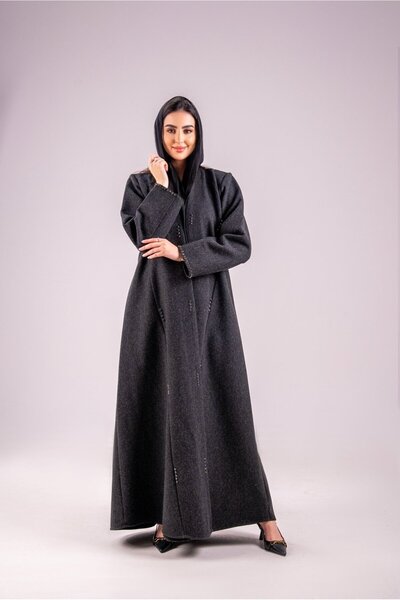 Abay Winter wool with crystal embellishment - black