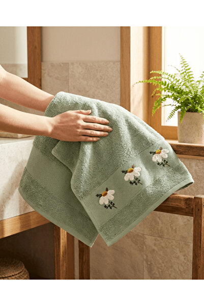 Vannes Home Luxury Punch Embroidery Detailed 2-Piece Hand and Face Towel Soft...