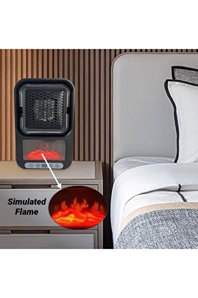 Generic Portable Fan Heater with Real Fire LED Effect – 180° Rotating Electri...