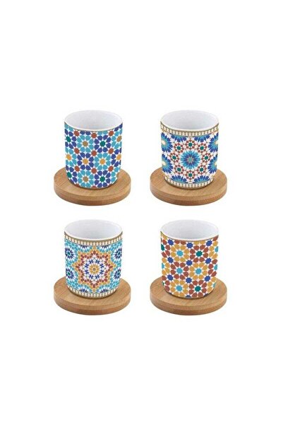 Generic Easy Life 4-Piece Modern Marrakech Design Cup and Saucer Set