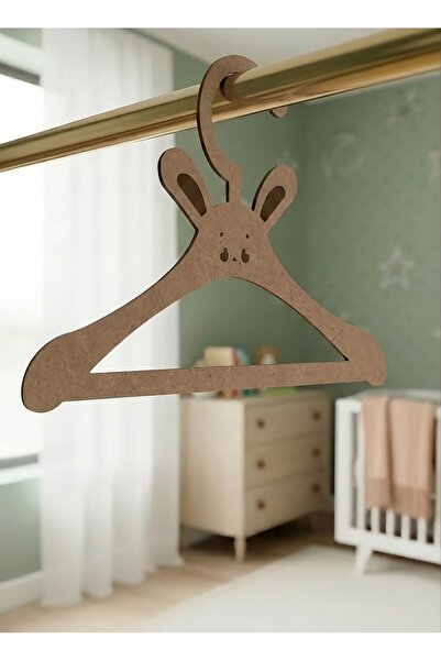 İHRA مجموعة من 10 علاقات للأطفال مصنوعة من خشب MDF على شكل أرانب