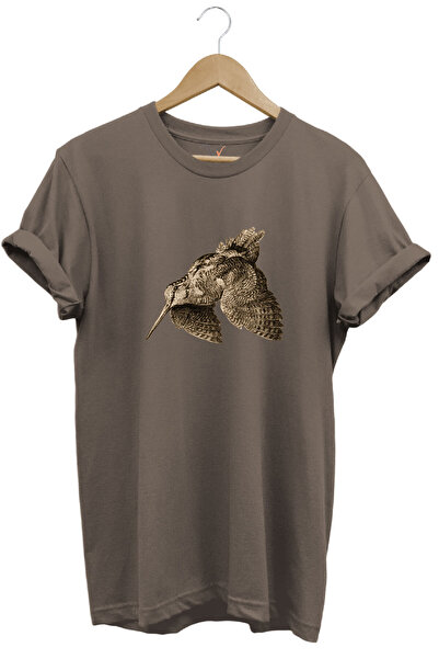 WİDİ Hunting Hunting Parakeet Printed 100% Cotton Regular Fit Crew Neck T-Shirt