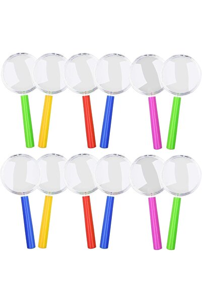 Arabest 12 Pcs Colorful Handle Magnifying Glass,for Kids to Explore and Obser...