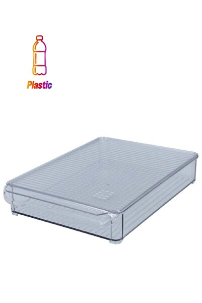 Felli Specially Designed Pet Plastic Fridge Organizer with Cover Clear 30 x 2...