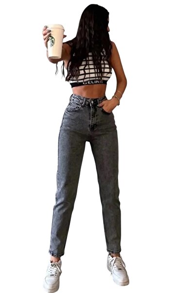 Livik Elis Women's Smoked High Waist Mom Jeans