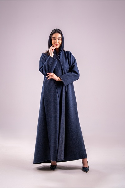 Abay Winter wool with crystal embellishment – ​​navy blue