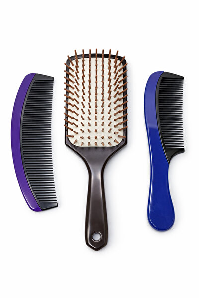 OEM Set Îngrijire Păr – Perie Paddle + 2 Piepteni Profesionali Antistatici