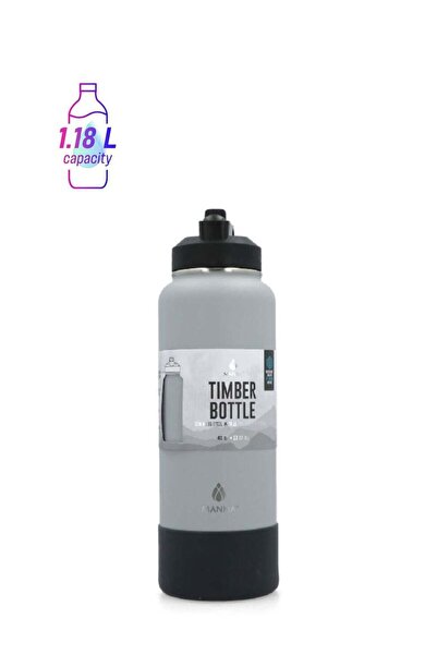 manna زجاجة ماء من الفولاذ المقاوم للصدأ بتصميم خشبي، خالية من مادة BPA، مانع...