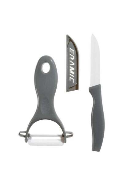Generic Five Simply Smart Zirco Ceramic Peeler and Knife Set Grey and Silver