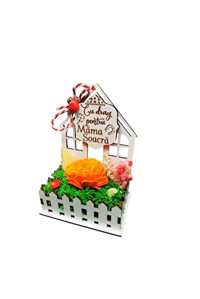 OEM Martisor cu licheni si flori naturale pentru mama soacra - Casuta primaverii