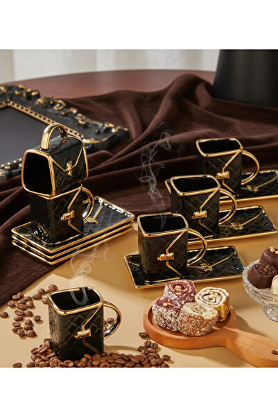 MHT 2-Person Bag Design Porcelain Coffee Cup Set