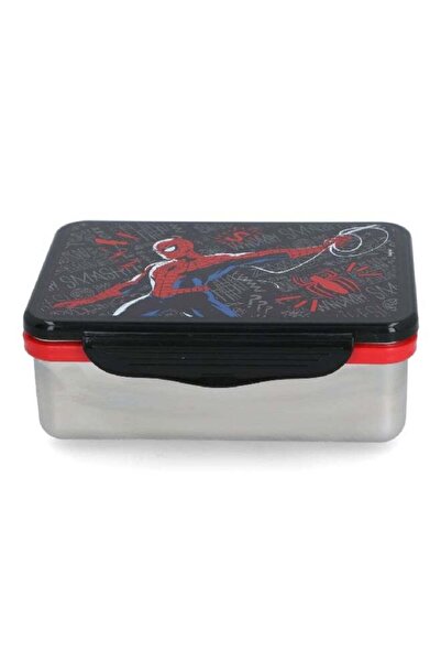 Stor Stainless Steel Rectangular Spiderman Theme Lunch Box Multicolor 193 ml