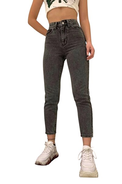 Livik Liri Women's Smoked Lycra Classic Casual High Waist Boyfriend Jeans