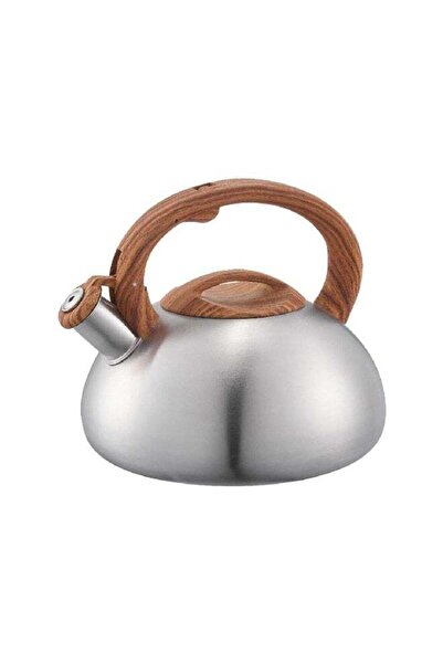 Parfait Elegant Design Stainless Steel Whistling Kettle Silver and Brown 2.7 L
