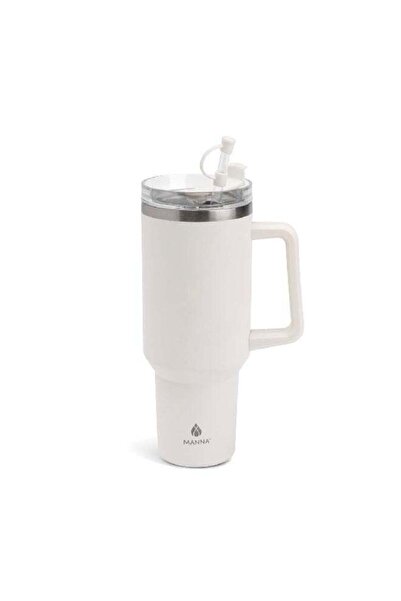 manna 2-in-1 Lid Wide Handle Atlas Tumbler with Topper and Reusable Straw Ash...