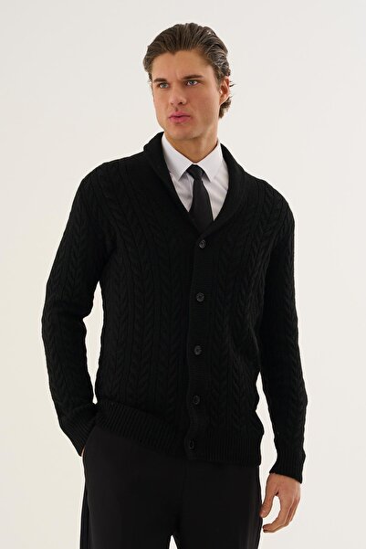 ALEXANDERGARDI Men's Shawl Collar Buttoned Cardigan