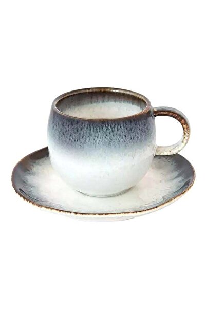 Generic Easy Life Coffee Cup & Saucer Set Blue 120 Ml