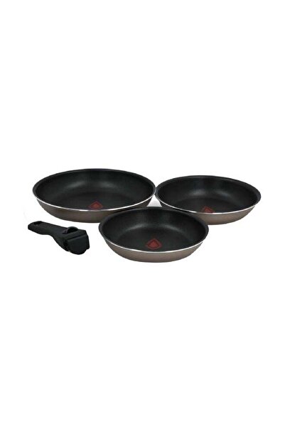 Bergner 3-Piece Durable Frying Pan Set with Removable Handle