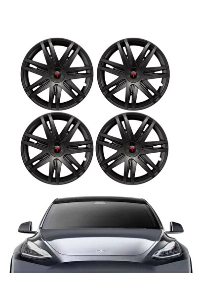 RAMM Tesla Model Y BRIGHT Jant Kapağı Seti - 19 İnç - Mat Siyah
