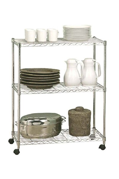 Seville Classics 3-Tier 4-Caster Wheel Easily Movable Stainless Steel Kitchen...